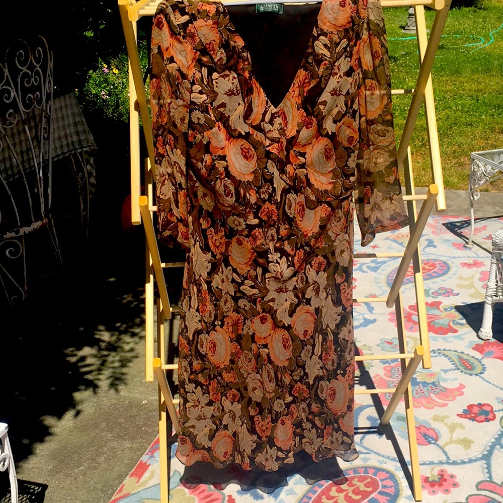 Lauren Ralph Lauren dusty roses dress sz16.